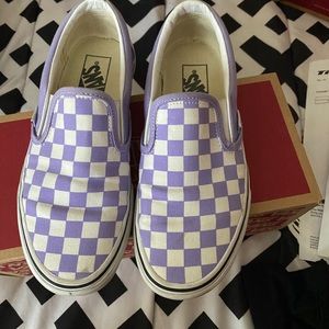Purple and White Slip-on Vans